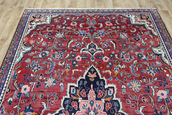 Vintage Persian Mahal Rug – Handmade Wool Carpet – 205 × 179 cm