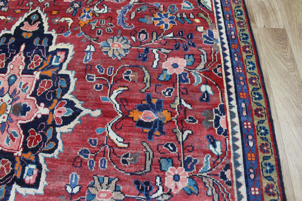 Vintage Persian Mahal Rug – Handmade Wool Carpet – 205 × 179 cm