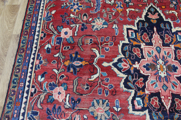 Vintage Persian Mahal Rug – Handmade Wool Carpet – 205 × 179 cm