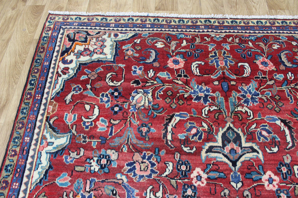 Vintage Persian Mahal Rug – Handmade Wool Carpet – 205 × 179 cm