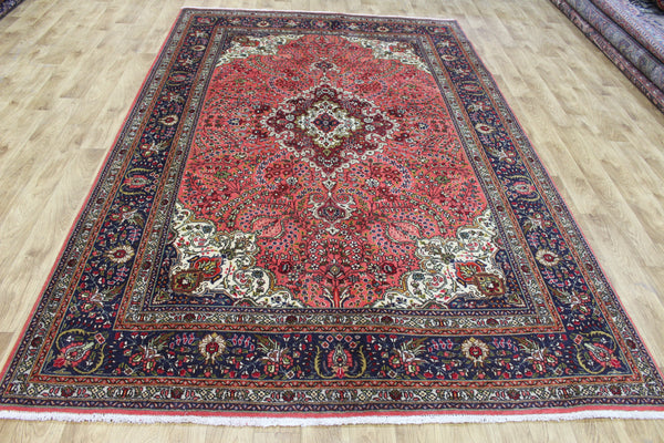 Persian Tabriz Rug – Handmade Wool Carpet – 300 × 194 cm