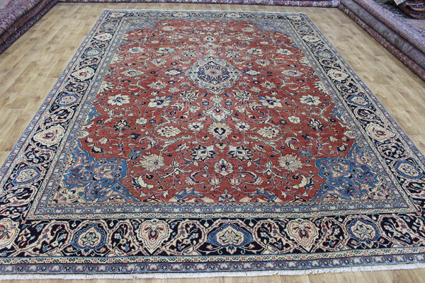 Antique Persian Mahal Rug – Handmade Wool Carpet – 370 × 263 cm