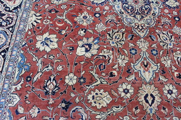 Antique Persian Mahal Rug – Handmade Wool Carpet – 370 × 263 cm