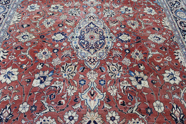 Antique Persian Mahal Rug – Handmade Wool Carpet – 370 × 263 cm