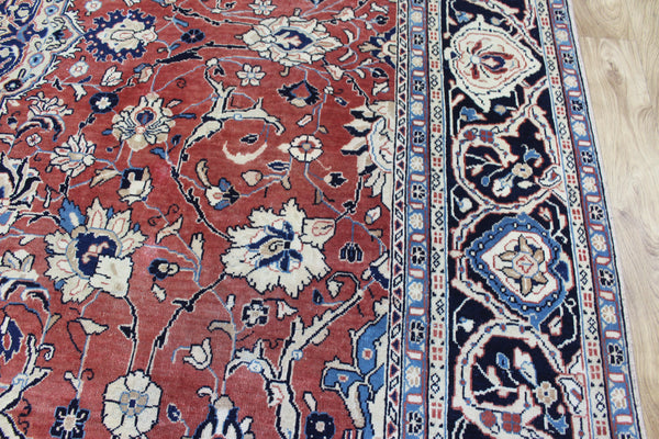Antique Persian Mahal Rug – Handmade Wool Carpet – 370 × 263 cm