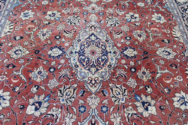 Antique Persian Mahal Rug – Handmade Wool Carpet – 370 × 263 cm