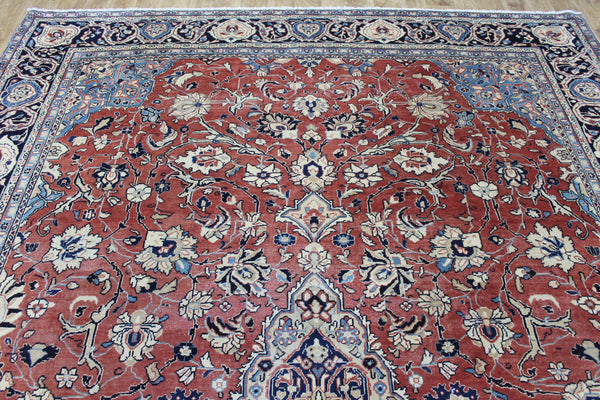 Antique Persian Mahal Rug – Handmade Wool Carpet – 370 × 263 cm