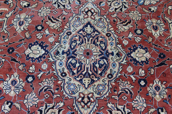 Antique Persian Mahal Rug – Handmade Wool Carpet – 370 × 263 cm