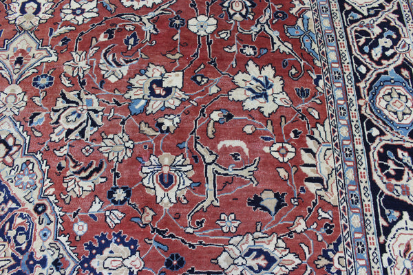 Antique Persian Mahal Rug – Handmade Wool Carpet – 370 × 263 cm
