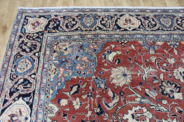 Antique Persian Mahal Rug – Handmade Wool Carpet – 370 × 263 cm