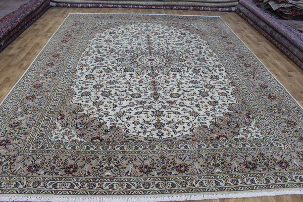 Persian Kashan Rug – Handmade Wool Carpet – 390 × 295 cm