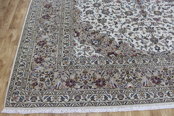 Persian Kashan Rug – Handmade Wool Carpet – 390 × 295 cm