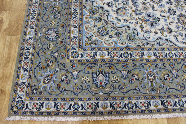 Vintage Persian Kashan Rug – Handmade Wool Carpet – 373 × 263 cm