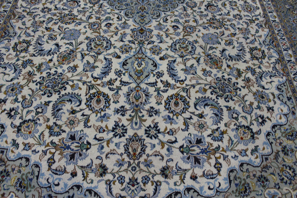 Vintage Persian Kashan Rug – Handmade Wool Carpet – 373 × 263 cm