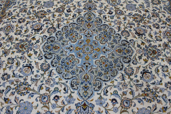 Vintage Persian Kashan Rug – Handmade Wool Carpet – 373 × 263 cm