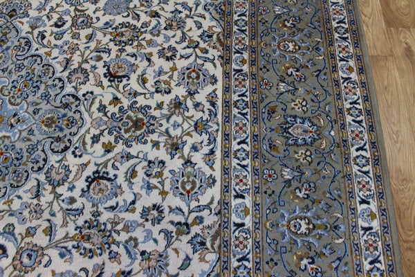 Vintage Persian Kashan Rug – Handmade Wool Carpet – 373 × 263 cm