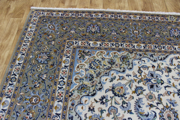 Vintage Persian Kashan Rug – Handmade Wool Carpet – 373 × 263 cm