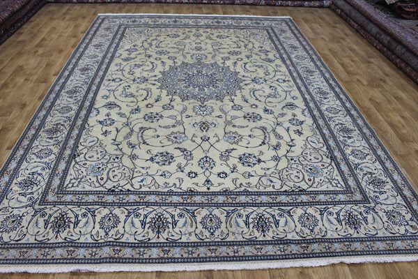Persian Nain Rug 342 × 243 cm – Handmade Wool & Silk Carpet