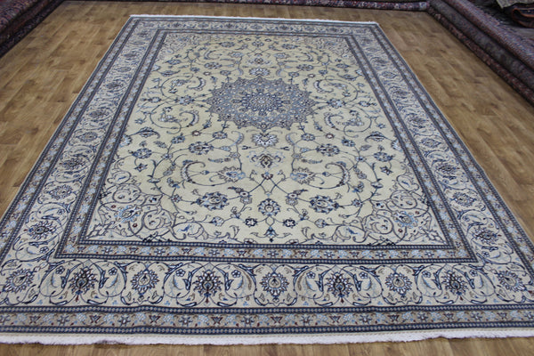Persian Nain Rug 342 × 243 cm – Handmade Wool & Silk Carpet