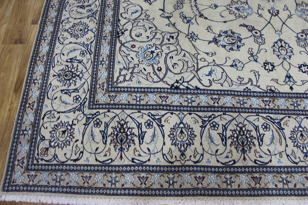 Persian Nain Rug 342 × 243 cm – Handmade Wool & Silk Carpet