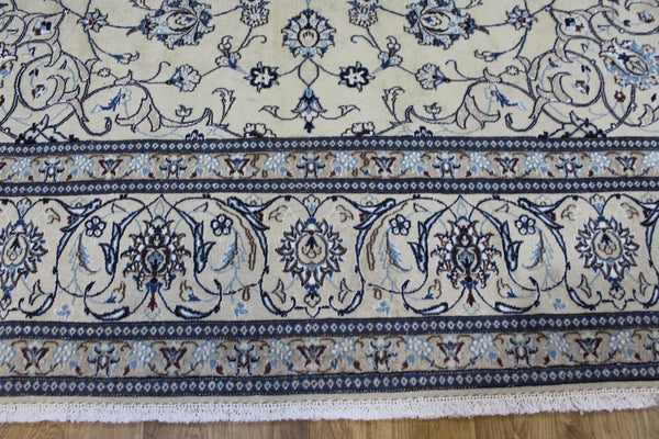 Persian Nain Rug 342 × 243 cm – Handmade Wool & Silk Carpet