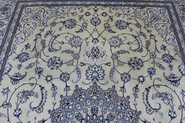 Persian Nain Rug 342 × 243 cm – Handmade Wool & Silk Carpet