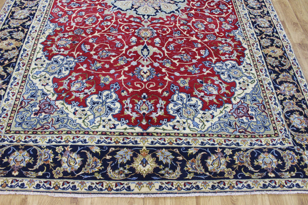 Vintage Persian Najafabad Rug 335 × 220 cm – Handmade Wool Medallion Carpet