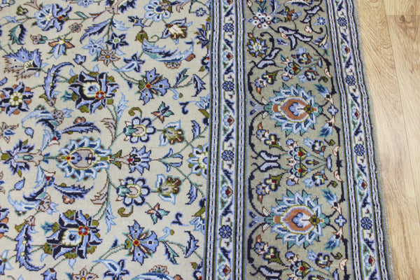 Signed Persian Kashan Rug 291 × 203 cm – Handmade Wool All-Over Floral Carpet