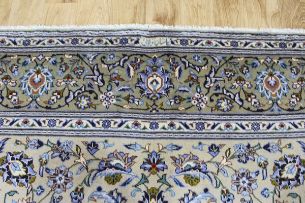 Signed Persian Kashan Rug 291 × 203 cm – Handmade Wool All-Over Floral Carpet