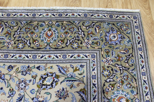 Signed Persian Kashan Rug 291 × 203 cm – Handmade Wool All-Over Floral Carpet