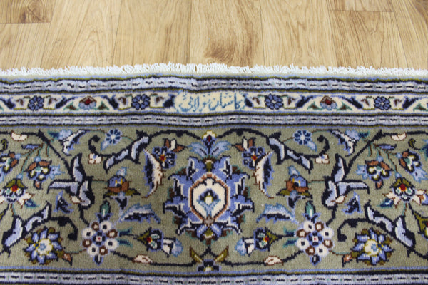 Signed Persian Kashan Rug 291 × 203 cm – Handmade Wool All-Over Floral Carpet