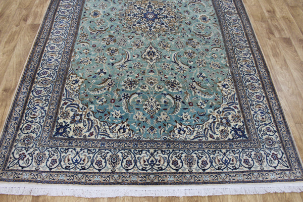Vintage Persian Nain Rug 284 × 171 cm – Handmade Wool & Silk Floral Carpet