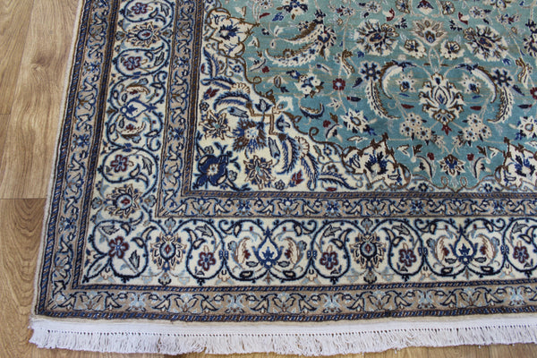 Vintage Persian Nain Rug 284 × 171 cm – Handmade Wool & Silk Floral Carpet