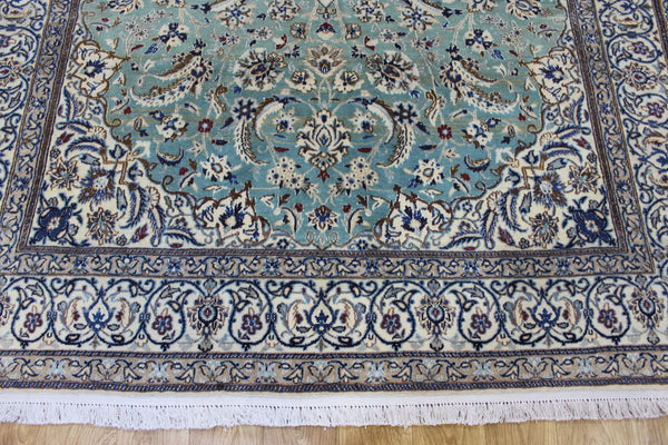 Vintage Persian Nain Rug 284 × 171 cm – Handmade Wool & Silk Floral Carpet