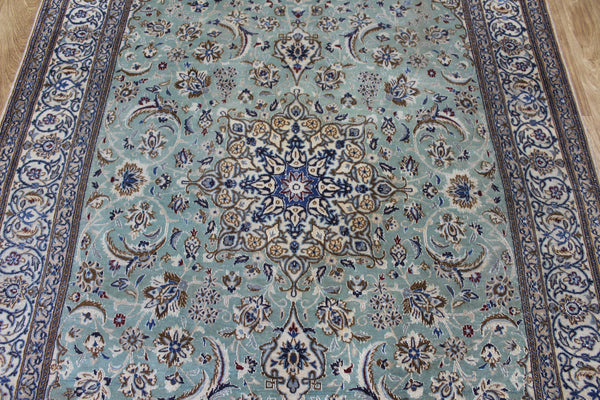 Vintage Persian Nain Rug 284 × 171 cm – Handmade Wool & Silk Floral Carpet