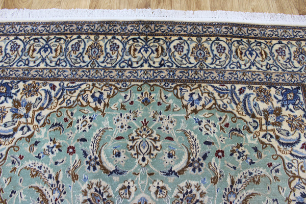 Vintage Persian Nain Rug 284 × 171 cm – Handmade Wool & Silk Floral Carpet