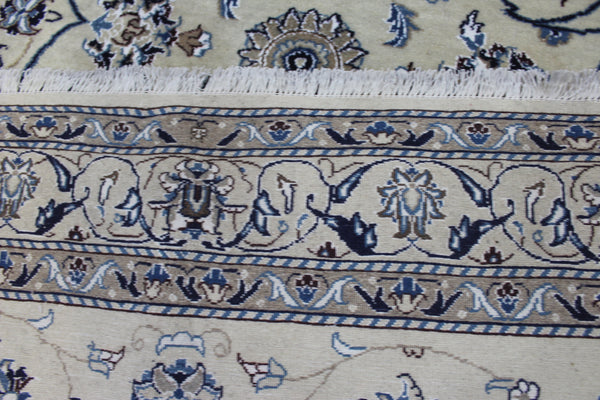 Persian Nain Rug 213 × 126 cm – Handmade Wool & Silk Floral Carpet