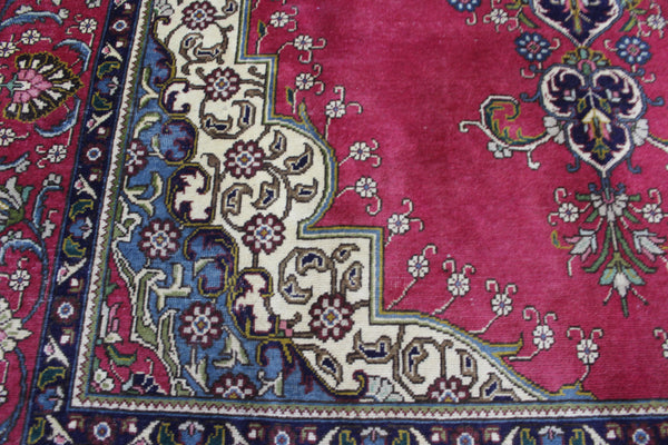 Vintage Persian Tabriz Rug 336 × 236 cm – Handmade Wool Medallion Carpet