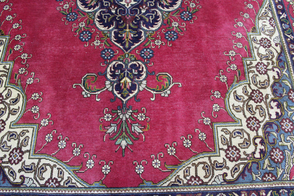 Vintage Persian Tabriz Rug 336 × 236 cm – Handmade Wool Medallion Carpet