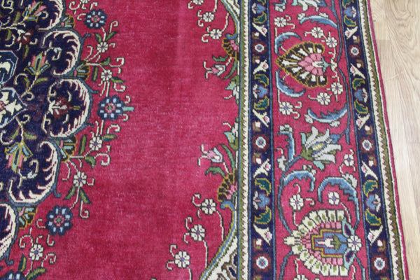 Vintage Persian Tabriz Rug 336 × 236 cm – Handmade Wool Medallion Carpet