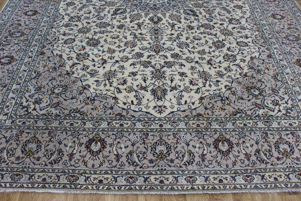Persian Kashan Rug 382 × 300 cm – Large Handmade Wool Floral Carpet