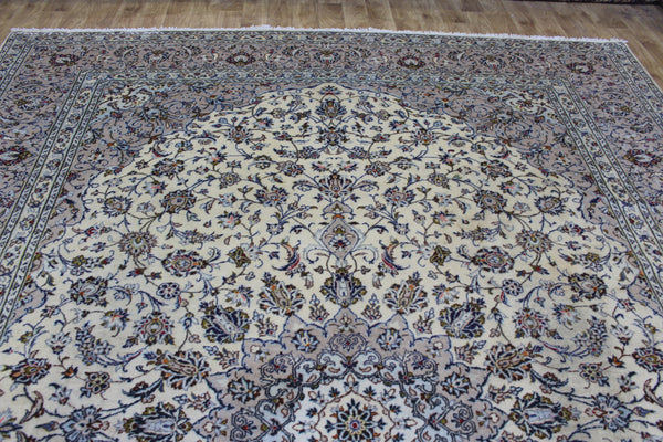 Persian Kashan Rug 382 × 300 cm – Large Handmade Wool Floral Carpet