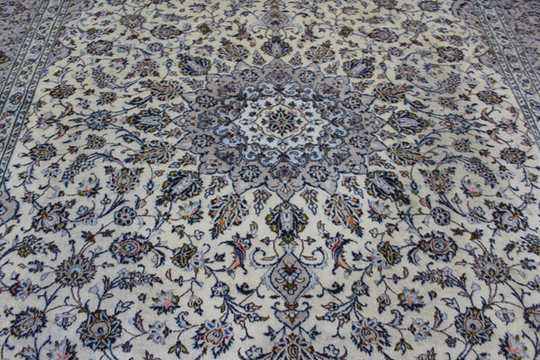 Persian Kashan Rug 382 × 300 cm – Large Handmade Wool Floral Carpet