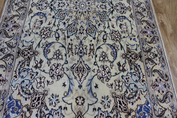 Persian Nain Rug 232 × 113 cm – Handmade Floral Medallion Carpet