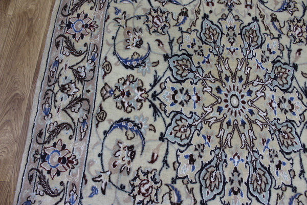 Persian Nain Rug 232 × 113 cm – Handmade Floral Medallion Carpet