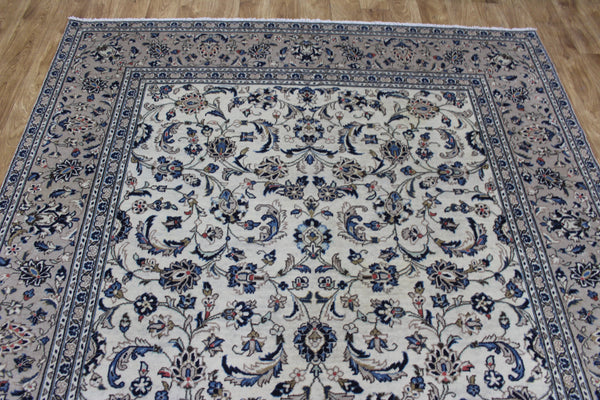 Vintage Persian Kashan Rug 300 × 190 cm – Handmade Wool Floral Carpet