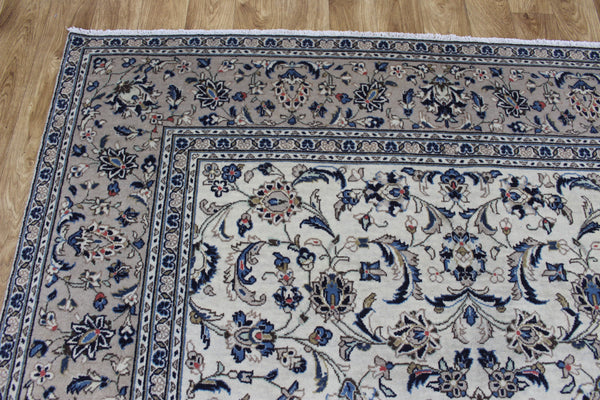 Vintage Persian Kashan Rug 300 × 190 cm – Handmade Wool Floral Carpet