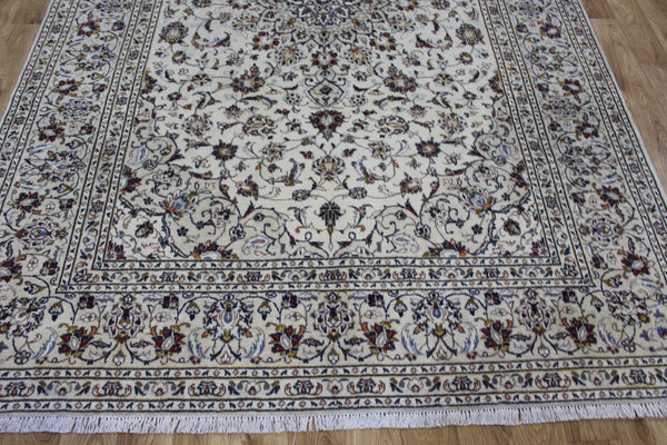 Vintage Persian Kashan Rug 300 × 203 cm – Handmade Wool Floral Carpet