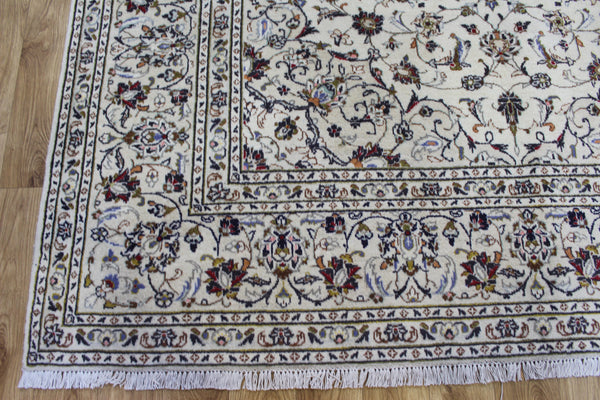 Vintage Persian Kashan Rug 300 × 203 cm – Handmade Wool Floral Carpet