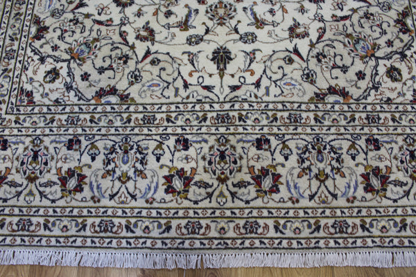 Vintage Persian Kashan Rug 300 × 203 cm – Handmade Wool Floral Carpet